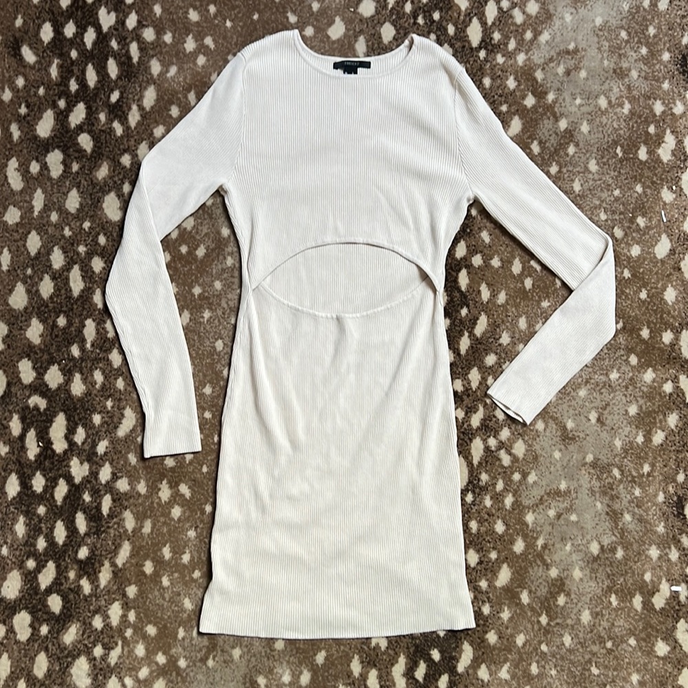 NWOT Cream Bodycon Cutout Dress